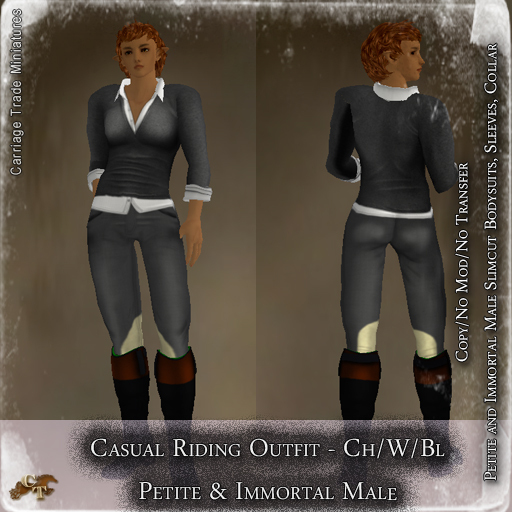 @CTM@ Casual Riding Oufit (Petite/Immortal MALE) Charcoal/White/Black