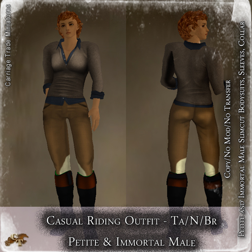 @CTM@ Casual Riding Oufit (Petite/Immortal MALE)  Tan/Navy/Brown