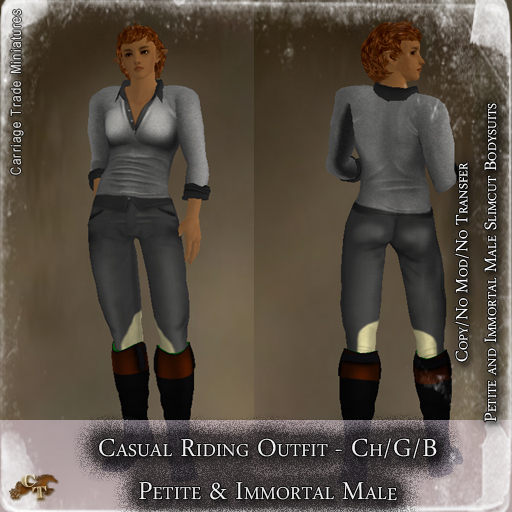 @CTM@ Casual Riding Oufit (Petite/Immortal MALE) Charcoal/Gray/Black