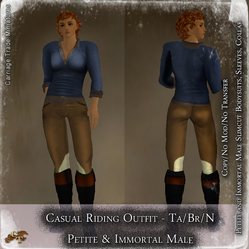 @CTM@ Casual Riding Oufit (Petite/Immortal MALE) Tan/Brown/Navy