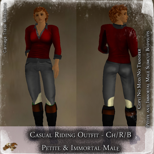 @CTM@ Casual Riding Oufit (Petite/Immortal MALE) Charcoal/Red/Black