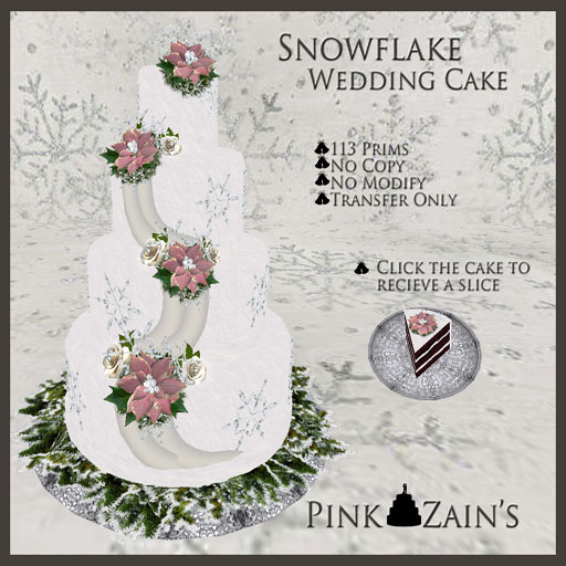 Snowflake Wedding Cake - Antique Pink [Box]