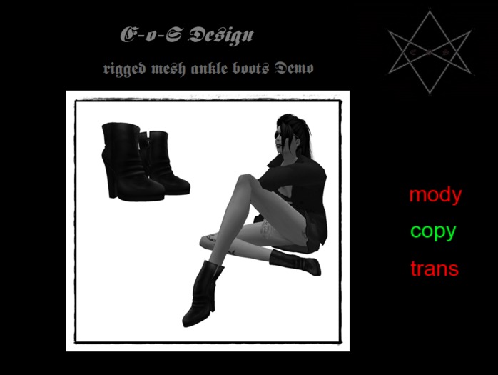 rigged mesh ankle boots DEMO