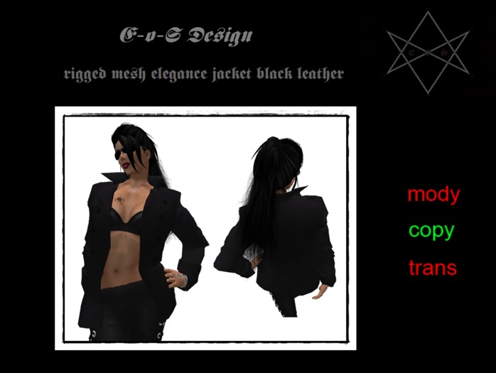 rigged mesh elegance jacket black leather