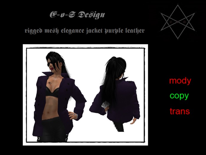 rigged mesh elegance jacket purple leather