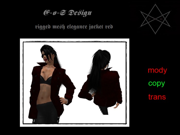 rigged mesh elegance jacket red