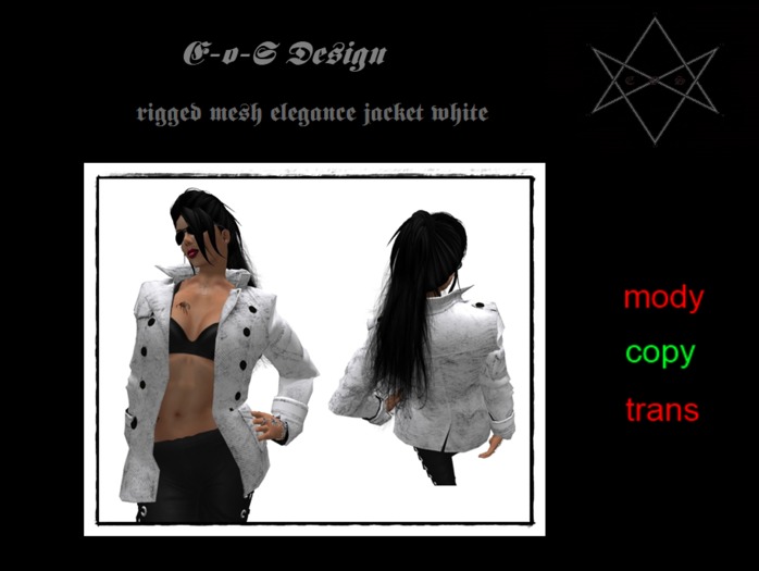 rigged mesh elegance jacket white