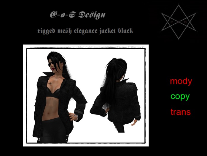 rigged mesh elegance jacket black