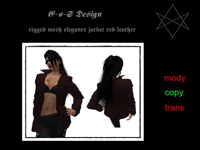 rigged mesh elegance jacket red leather