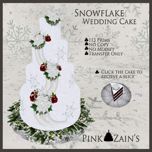 Snowflake Wedding Cake - White - Red [Box]