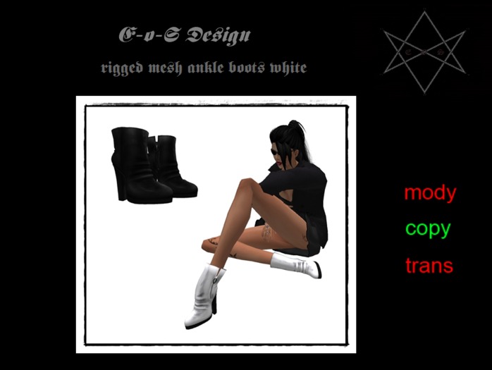 rigged mesh ankle boots white