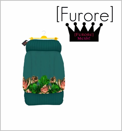 [Furore] MESH Tube Dress *Teal Roses*
