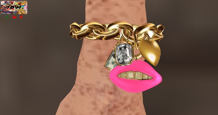 [7891.] These Lips Bracelet - Pink (W\Resize)