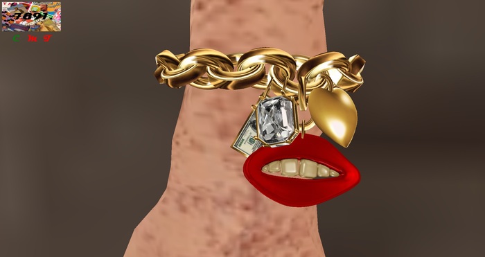 [7891.] These Lips Bracelet - Red (W\Resize)