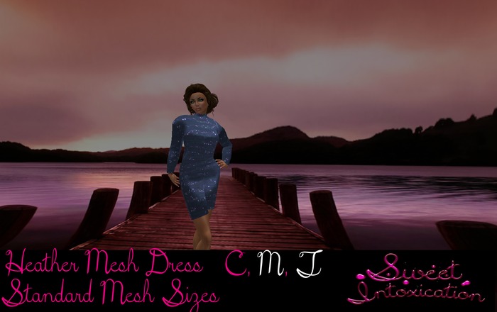 ::Sweet Intoxication:: Heather Mesh Dress - Blue