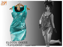 !gO! glossy dress - turquoise -