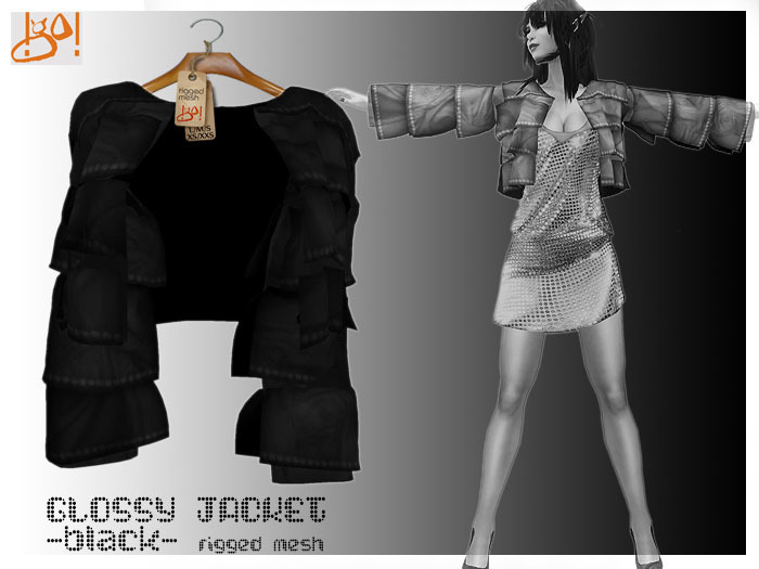 !gO! glossy jacket - black -