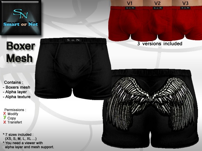 Boxer wings black - MESH