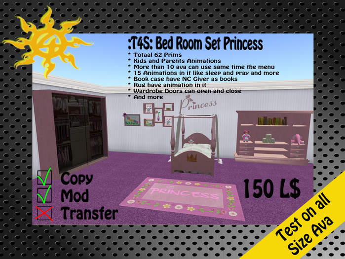 :T4S: Bed Room Set Princess