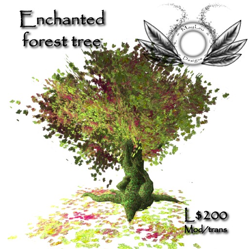 Enchanted forest tree - Green & purple