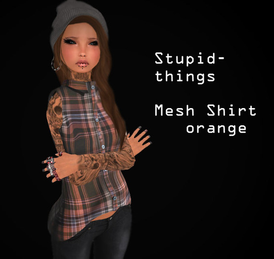 .:ST:.orange mesh shirt