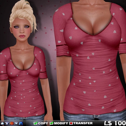 [BC] Magenta Hearts Shirt