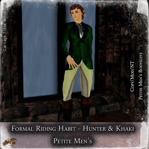 @CTM@ Formal Riding Habit (Male Petite Only) Khaki & Hunter