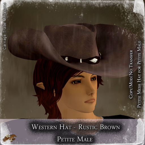 @CTM@ Western Hat (UNISEX P/M/I) Rustic Brown