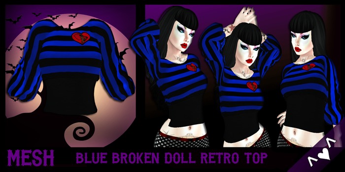 ^v^DRBC^v^Broken Doll Retro Top