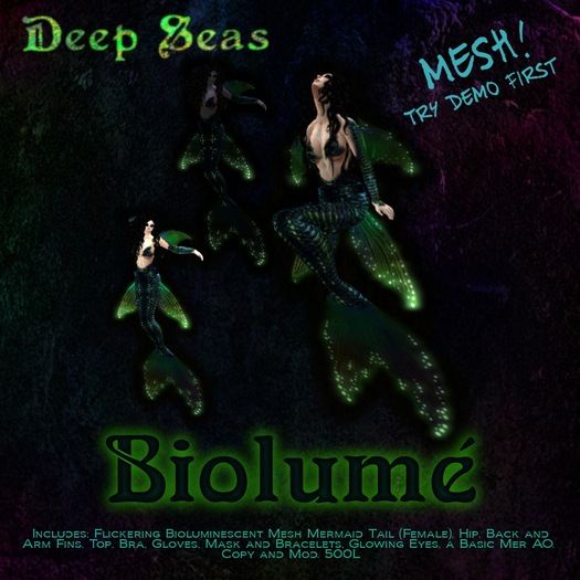 -Deep Seas- BIOLUME Mermaid Tail - Ocean 