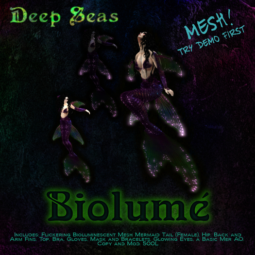 -Deep Seas- BIOLUME Mermaid Tail - Rose
