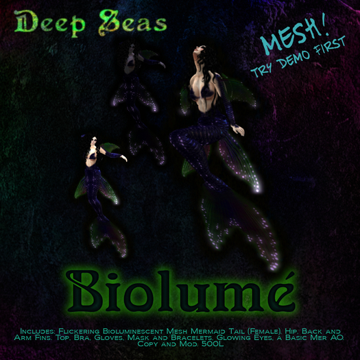 -Deep Seas- BIOLUME Mermaid Tail - Indigo