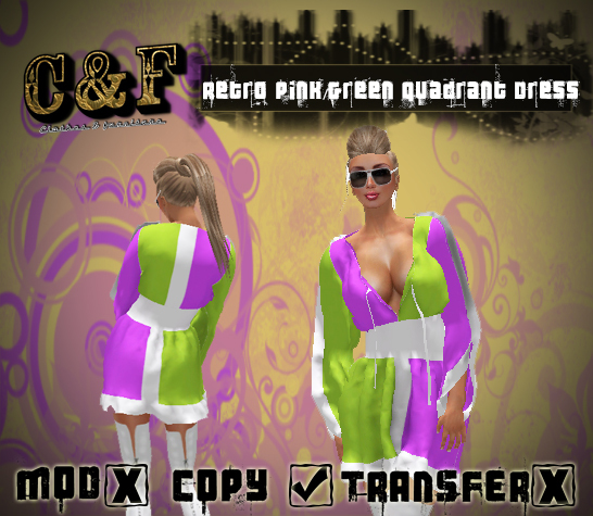 Retro Pink/Green Quadrant Dress C&F (Box)