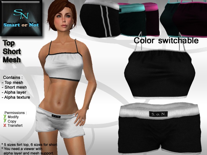 Boxer top black - MESH