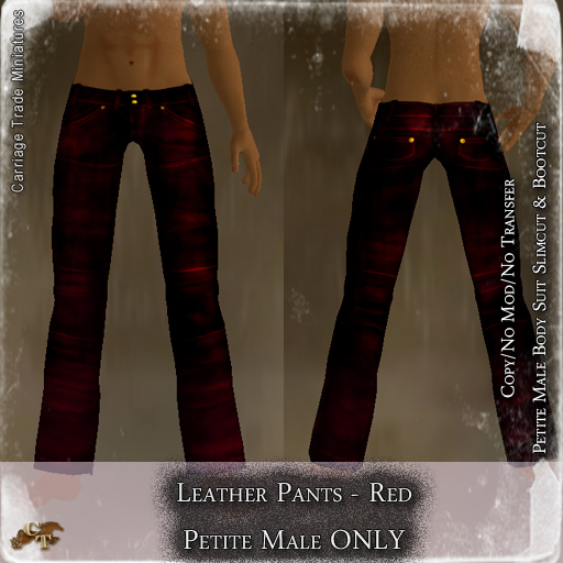 @CTM@ Leather Pants (Petite Male Only) Red