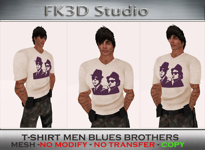 FK3D T-SHIRT MEN BLUES BROTHERS