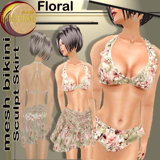 Floral Mesh bikini & skirt