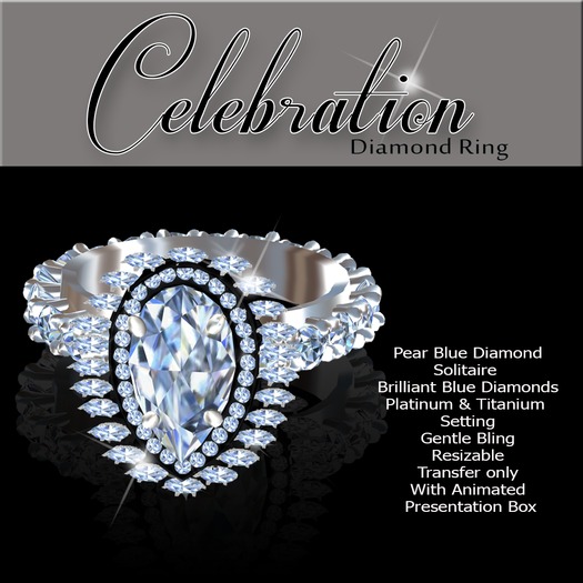 Exquisite Celebration Blue Diamond Platinum Ring