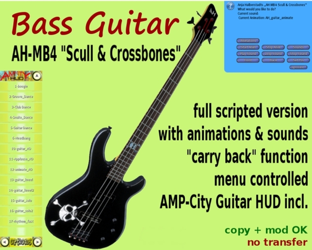 E-Bass AH MB4 "Scull & Crossbones"