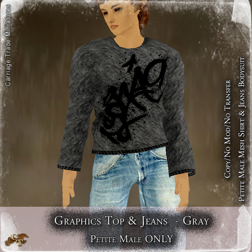 @CTM@ Graphics Outfit (Petite Male ONLY) Gray