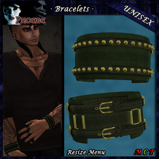 *P* Spikes Bracelets ~ Military ~ Unisex