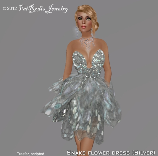 FaiRodis Snake Flower Dress Silver