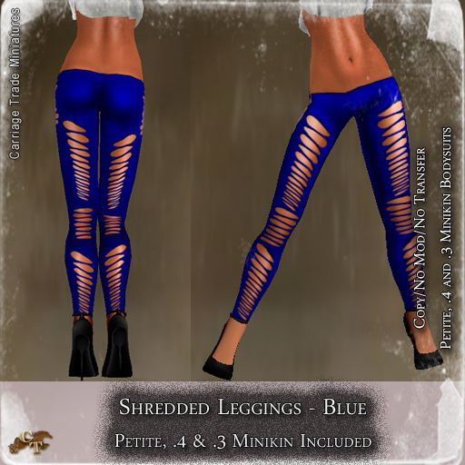 @CTM@ shredded Leggings (P/.3 & .4 M) Blue