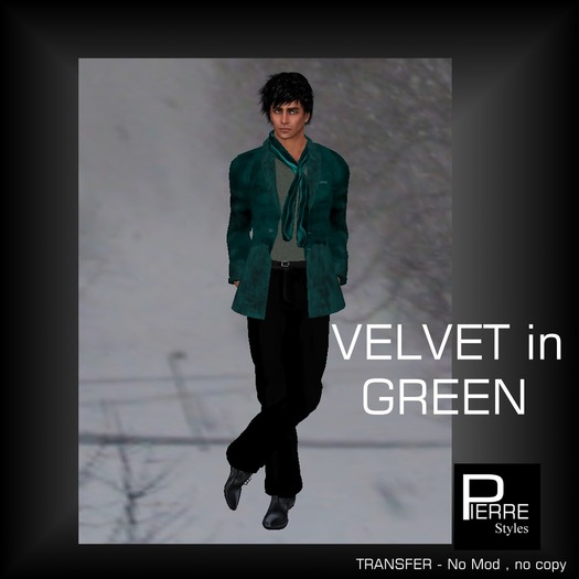 Pierre Styles Velvet Green Jacket Set