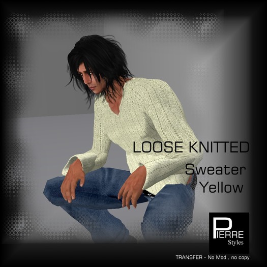 Pierre Styles Loose Knitted Sweater Yellow