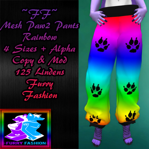~FF~ Mesh Paw2 Pants Rainbow