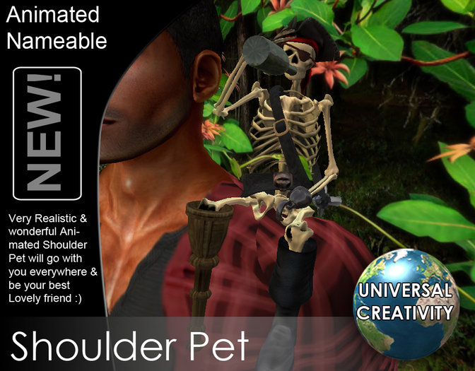 Universal Creativity - Animated Drunky Skeleton Shoulder Pet!