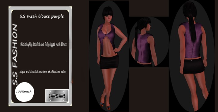 S.S mesh blouse purple