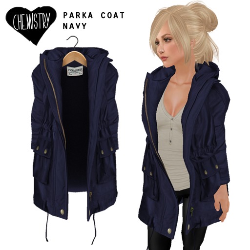(Chemistry) Parka Coat - Navy
