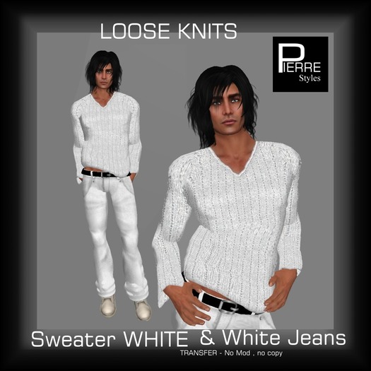 Pierre Loose Knits White